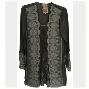 Johnny Was Gray Lace Tunic